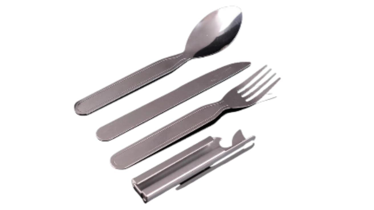 NNEOBA 4 Piece Portable Stainless Steel Tableware Set