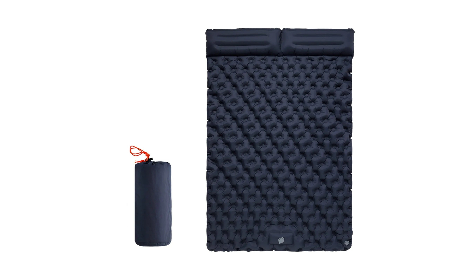 NNEOBA Inflatable Sleeping Pad Air Mattress with Built-in Pillow Pump - Navy Blue