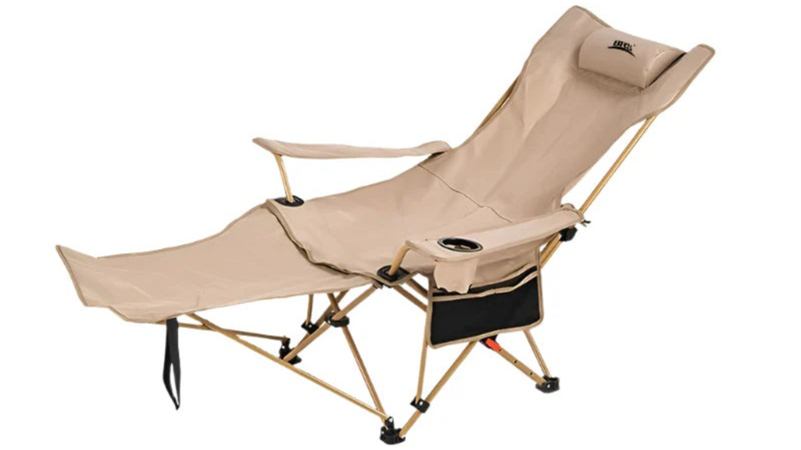 NNEOBA 2-in-1 Khaki Adjustable Reclining Camping Chair
