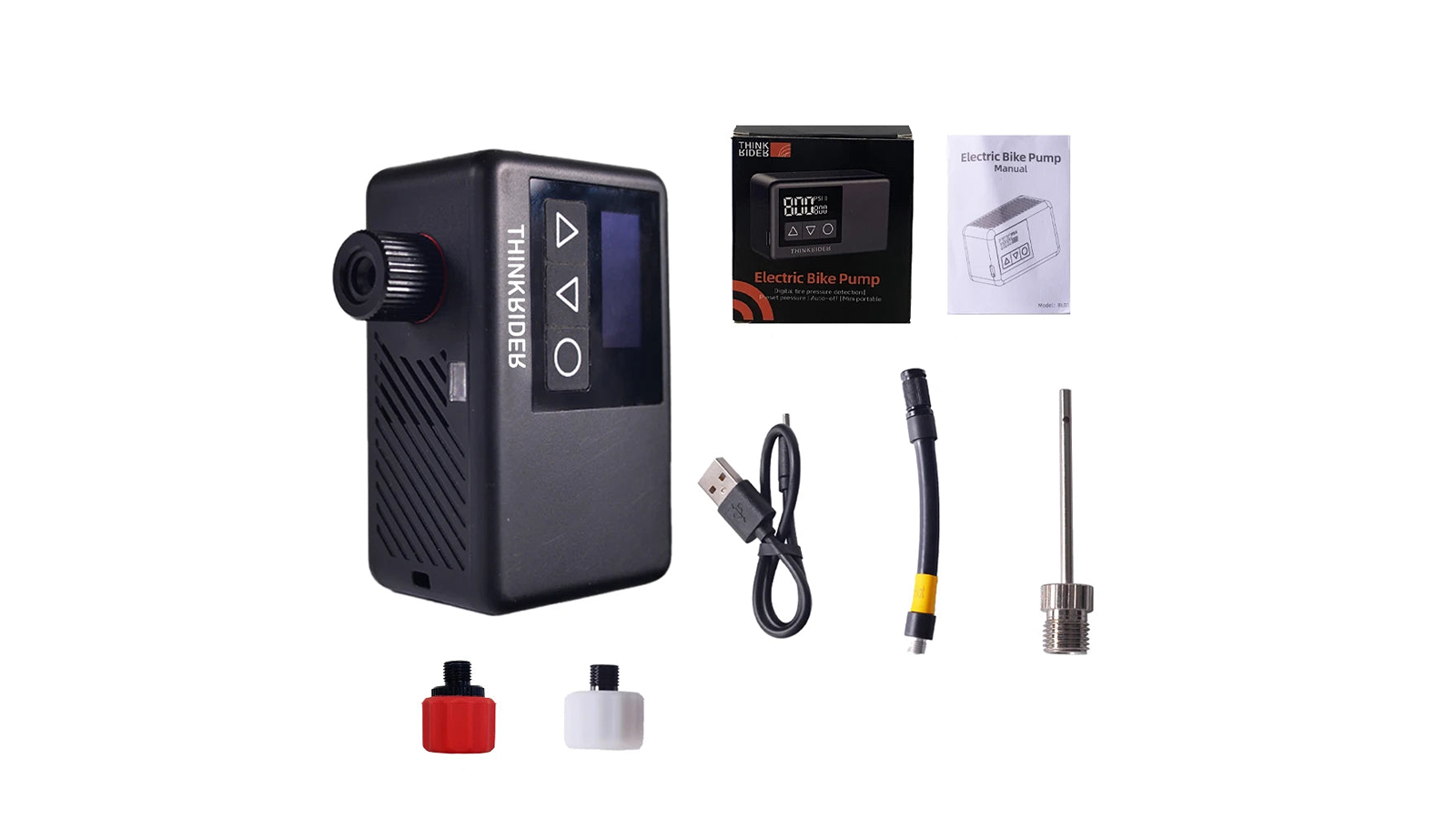 NNEOBA Black Pocket-Sized Electric Bike Air Pump with Digital Display