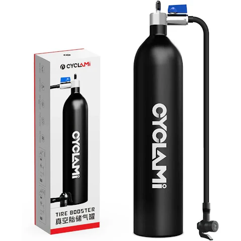 NNEOBA 1.3 Litre Aluminum Alloy Black High-Pressure Tire Booster Air Tank with Valve