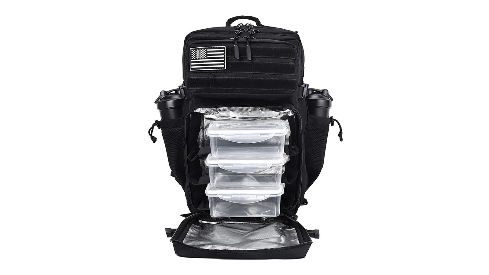 NNEOBA 45 Litre Black Tactical Backpack with Built-In Cooler