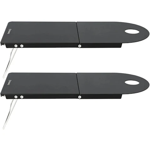NNEOBA 2 Piece Black Aluminum Portable Desk Petrel Ultralight Camping Table