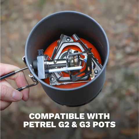 NNEOBA Ultralight Portable 7165 BTU Camp Burner Backpacking Gas Stove - Silver