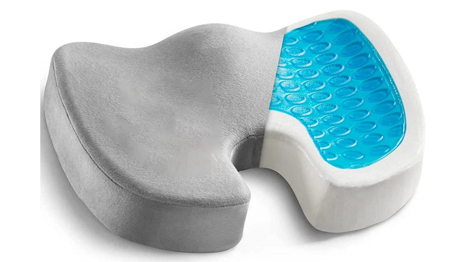NNEOBA Grey Gel Memory Foam Cushion Non-Slip Coccyx Support Pad