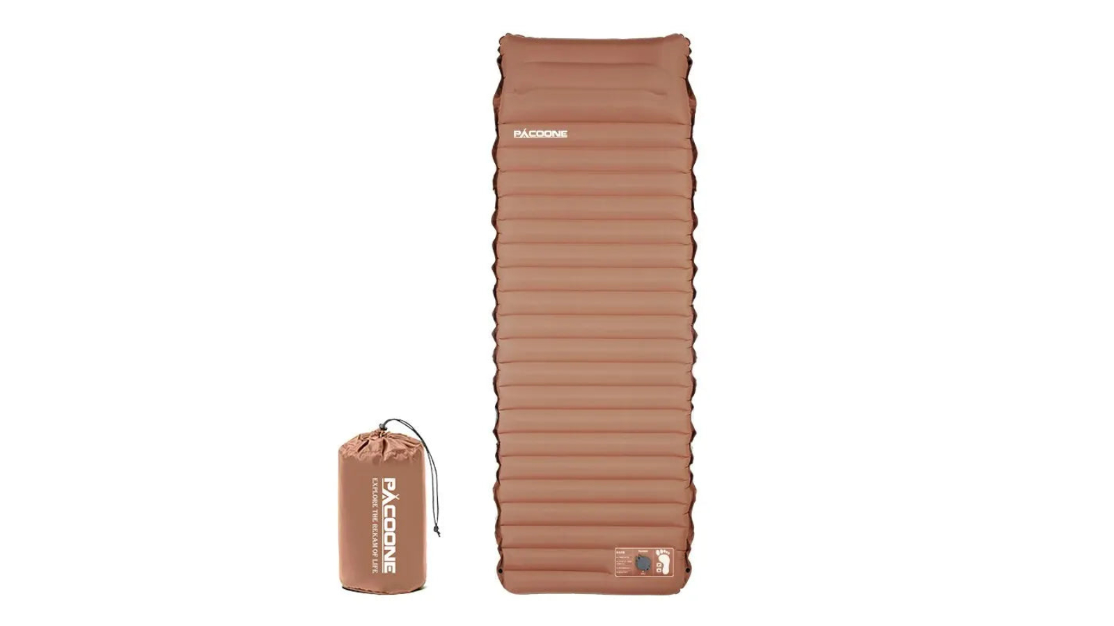 NNEOBA 10cm Self-Inflating Air Mattress Splicable Pad - Brown