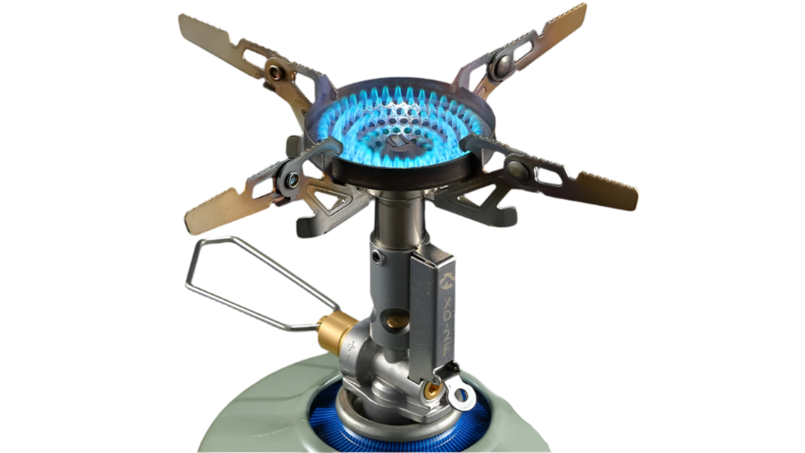 NNEOBA Silver Adjustable Mini Camping Gas Stove with Split-Type Burner