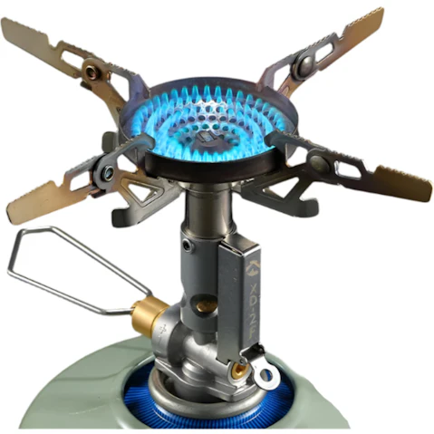 NNEOBA Silver Adjustable Mini Camping Gas Stove with Split-Type Burner