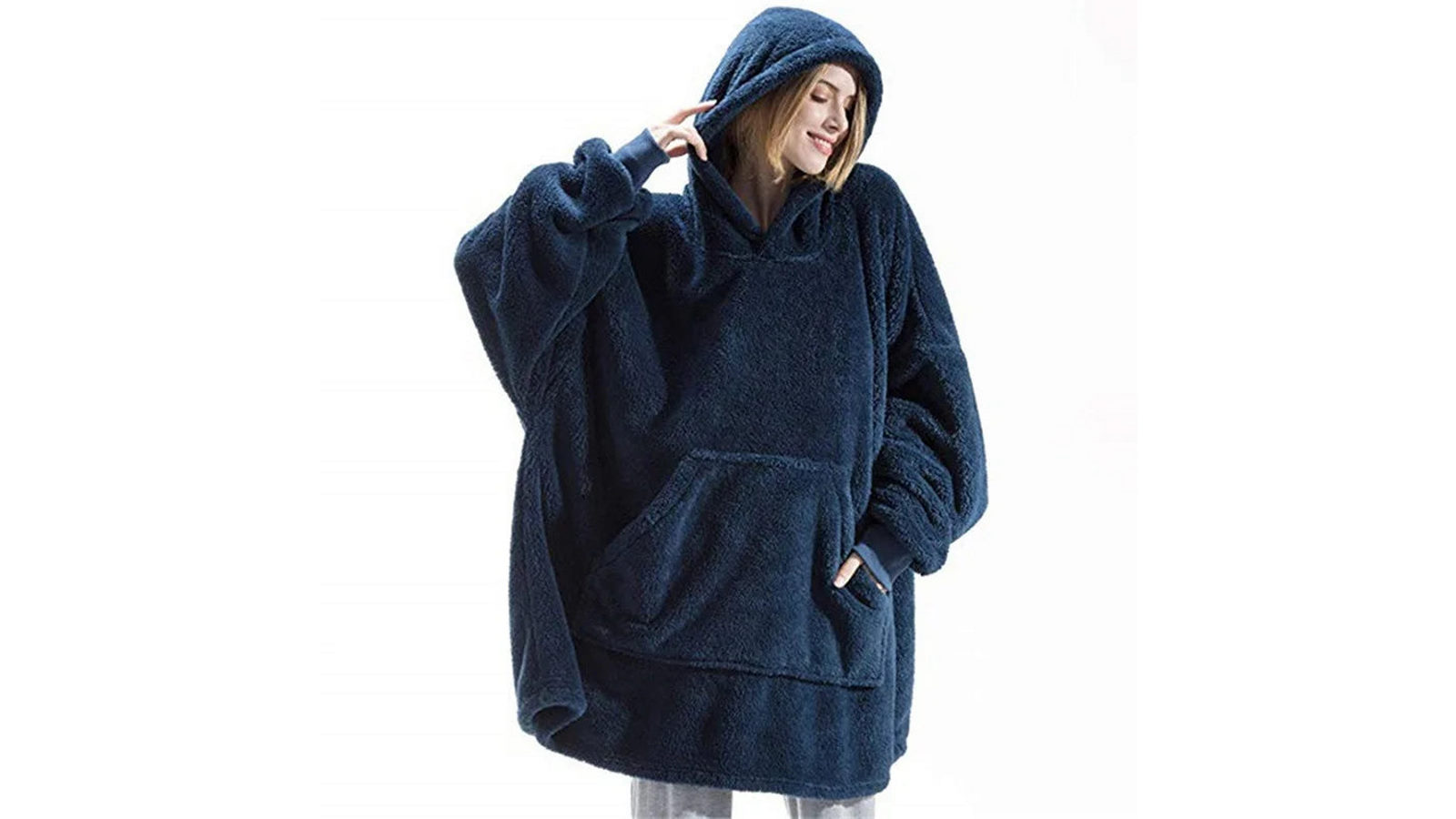 NNEOBA Oversized Fleece Hoodie Blanket for Winter Comfort