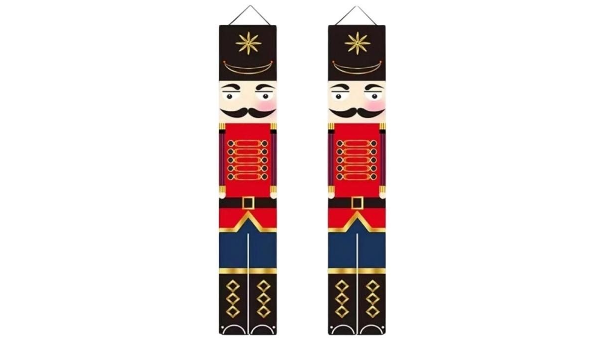 NNEOBA Nutcracker Soldier Merry Christmas Door Porch Banner - 30 x 180cm