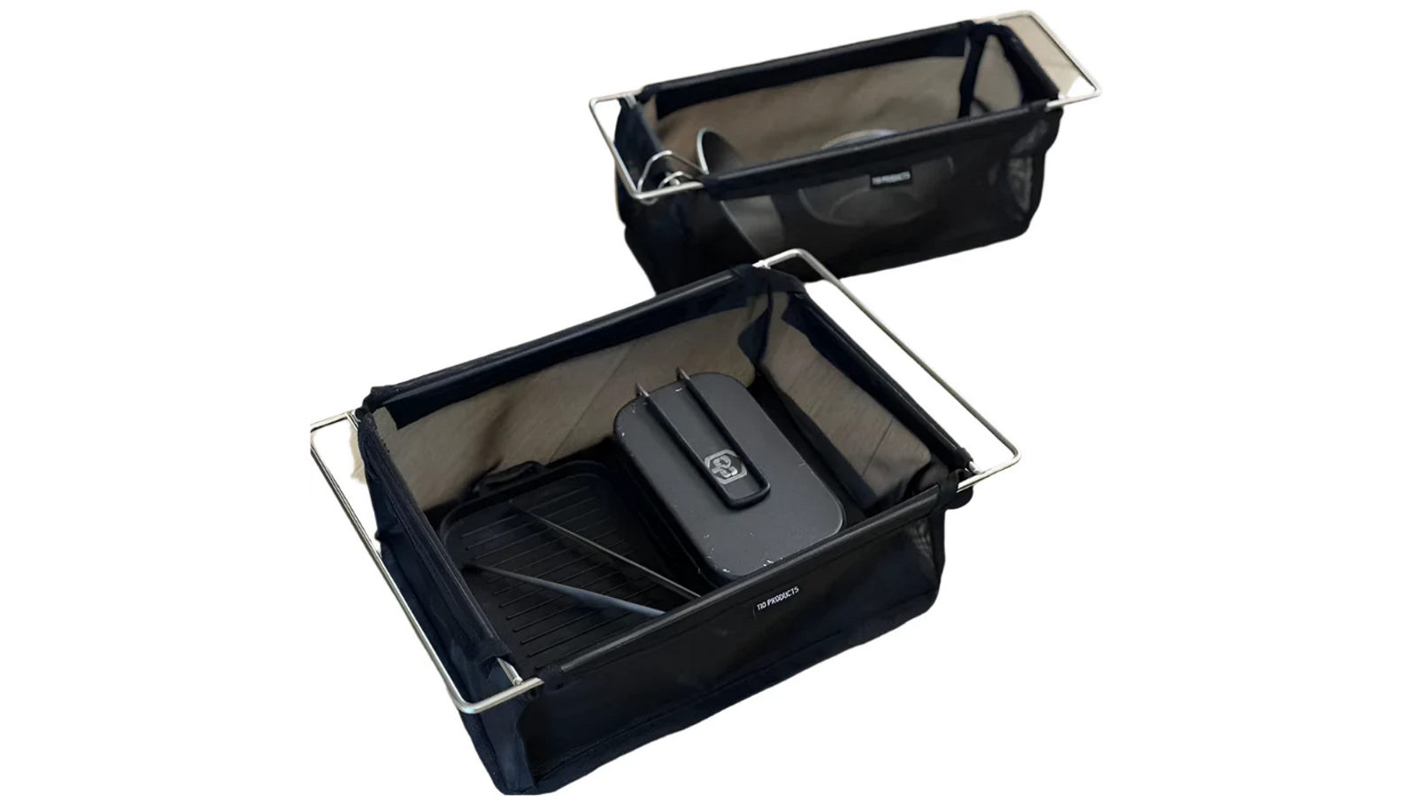 NNEOBA Black Folding Camping Mesh Basket Drainable Storage Bag