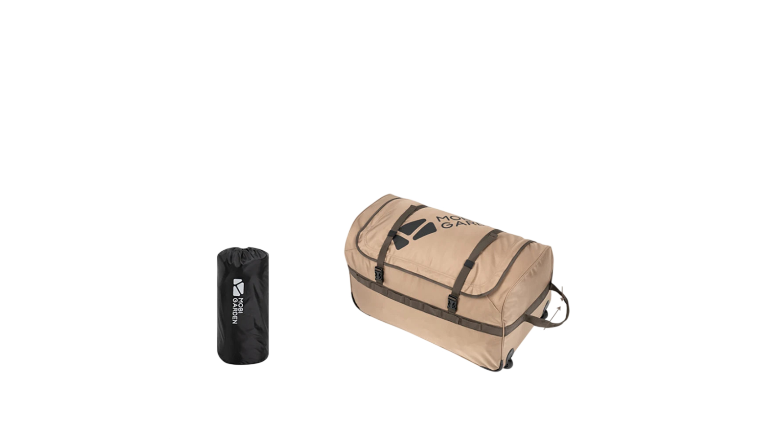 NNEOBA 80 Litre Camping Trolley Duffel Bag Storage with Wheels - Brown