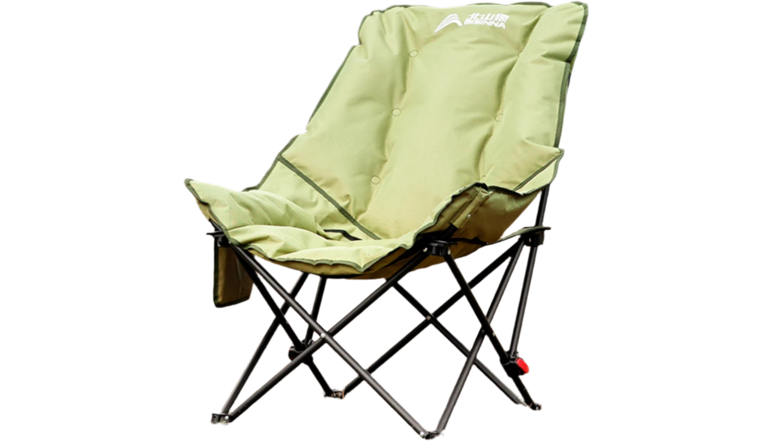 NNEOBA Green High-Back Moon Chair with Hollow Cotton Padding