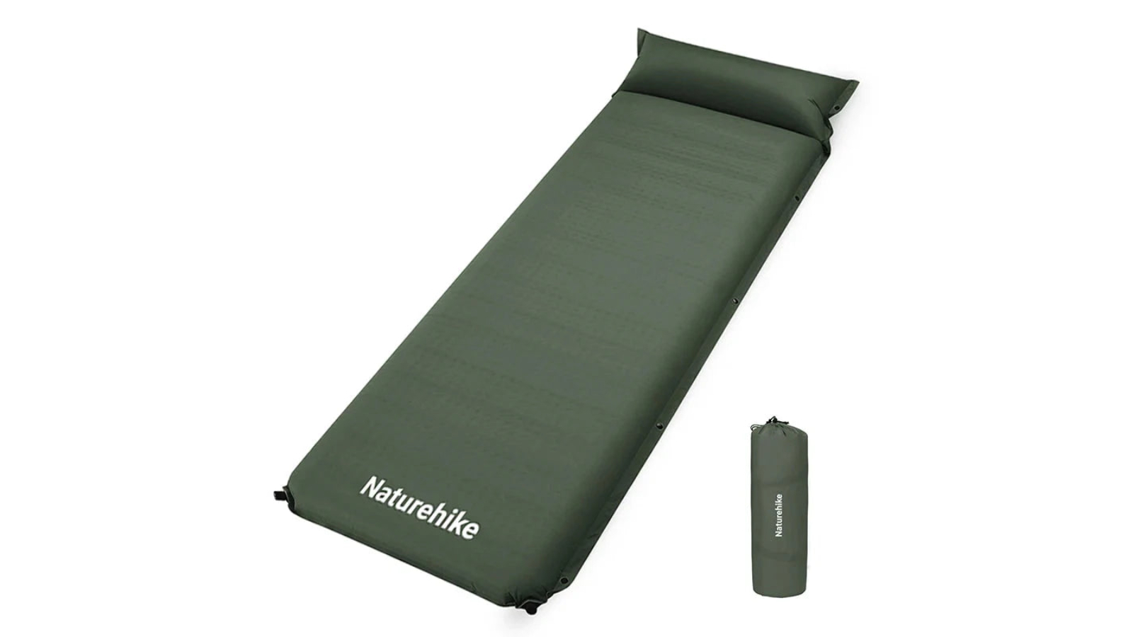 NNEOBA 10cm Thick Self-Inflating Double Mattress with Pillow - Green
