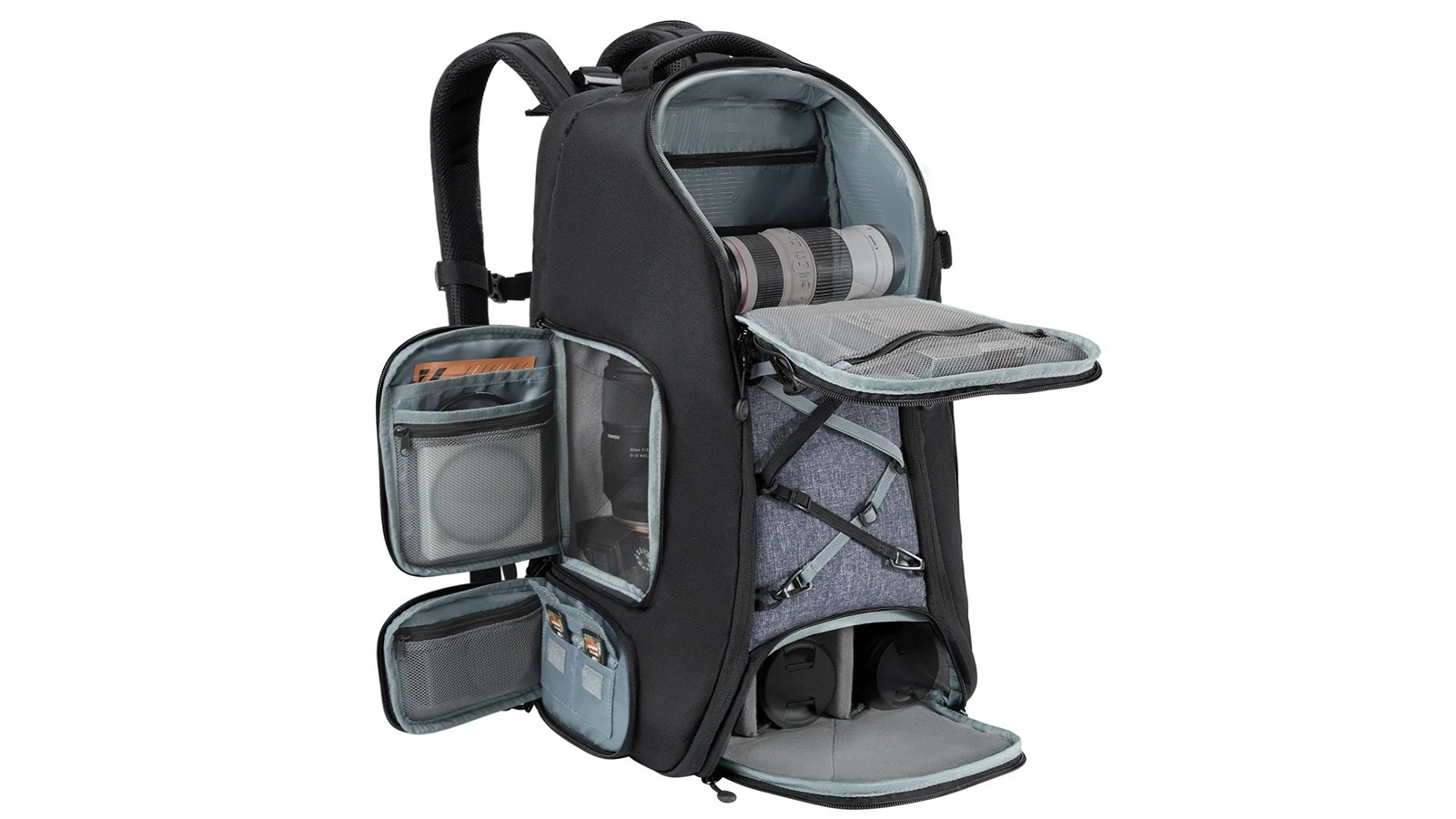 NNEOBA Black Camera Backpack with Tripod Strap