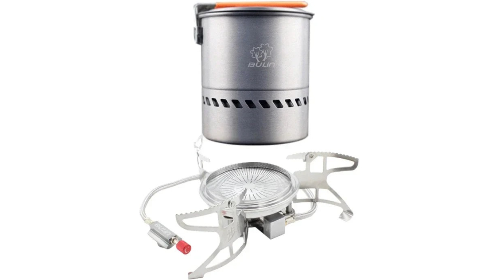NNEOBA Silver 3800W Folding Outdoor Gas Stove with 1.5 Litre Pot