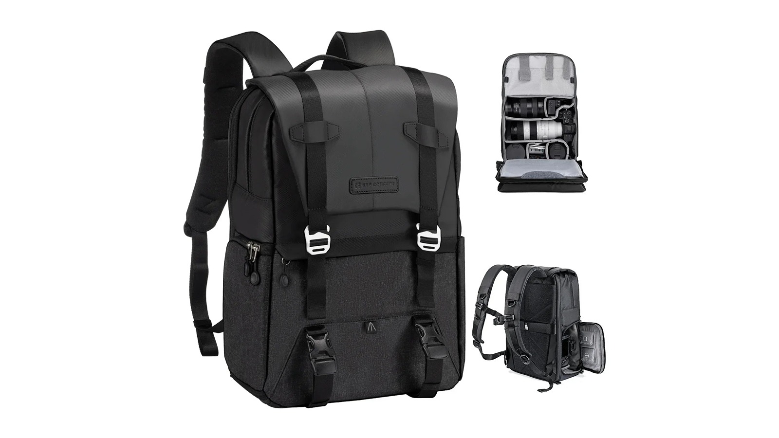 NNEOBA Black Camera Backpack for Camping