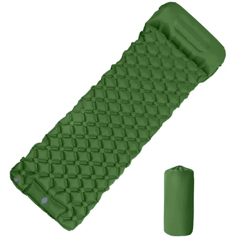 NNEOBA Inflatable Camping Mattress with Built-in Pump Pillow - Green