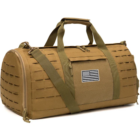 NNEOBA 40 Litre Tactical Sport Gym Duffle Travel Training Bag - Khaki