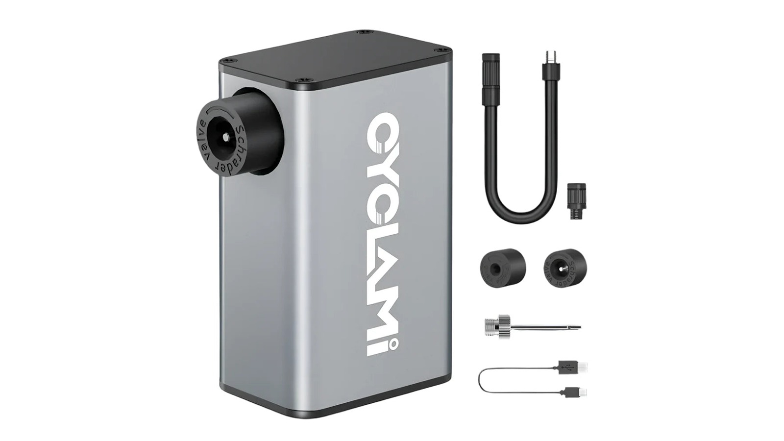 NNEOBA A3 Grey Aluminum Mini Electric Bicycle Air Pump