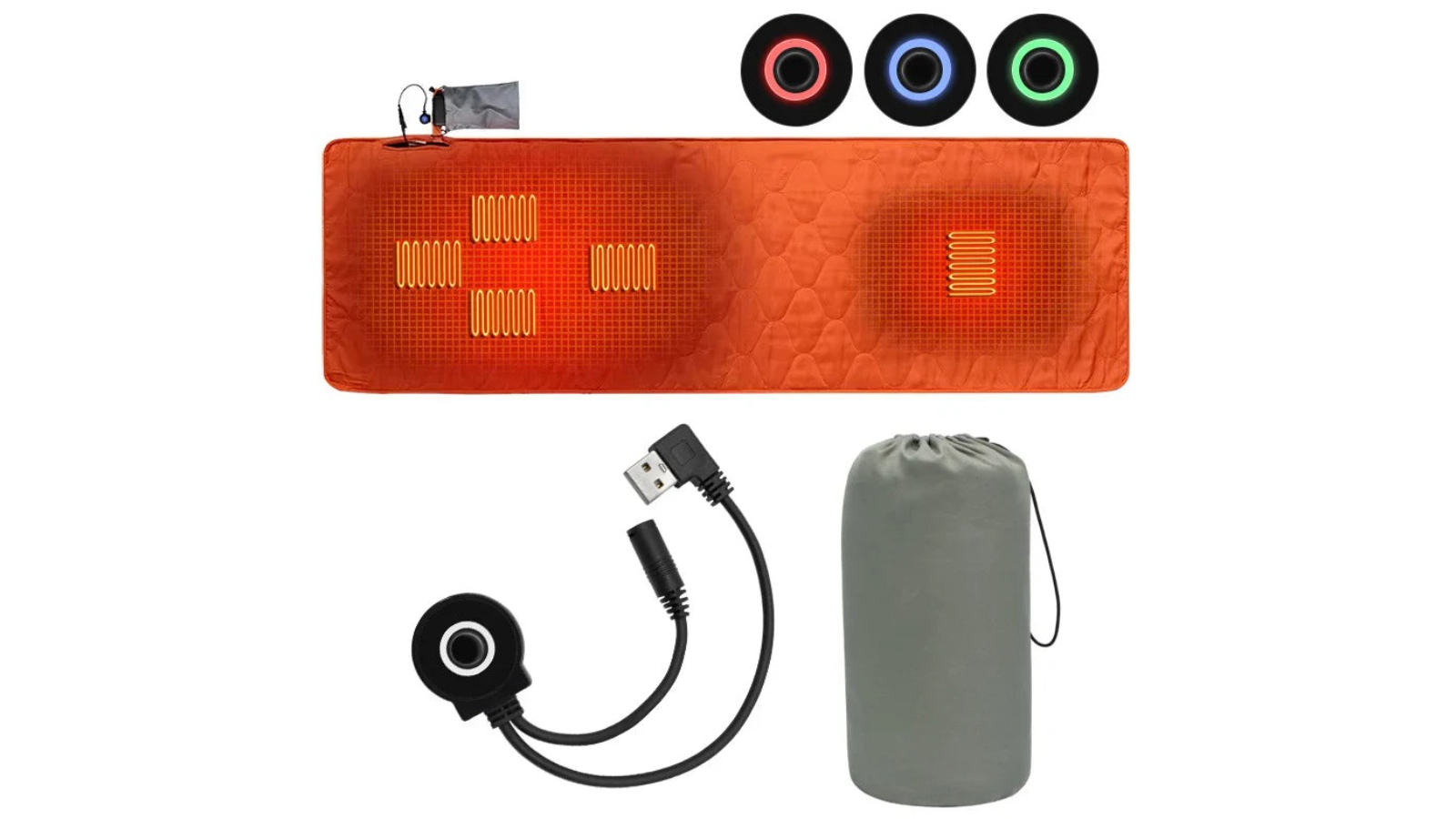 NNEOBA USB Camping Heated Sleeping Mat - Orange