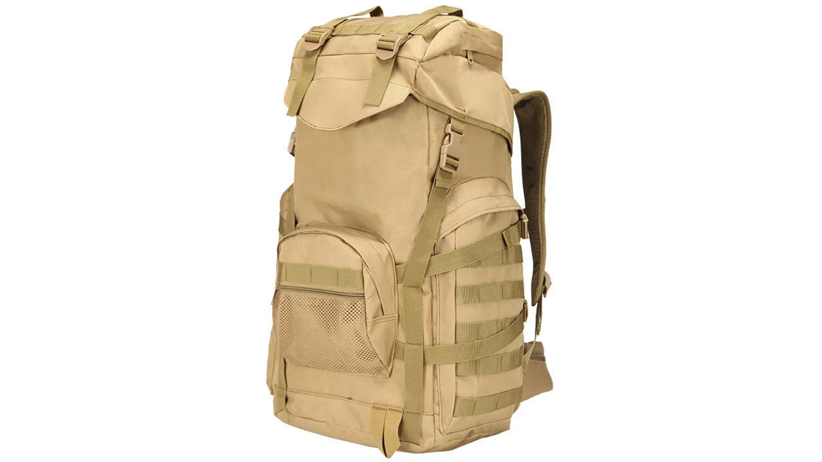 NNEOBA 60L Tactical Camping Backpack Waterproof - Khaki