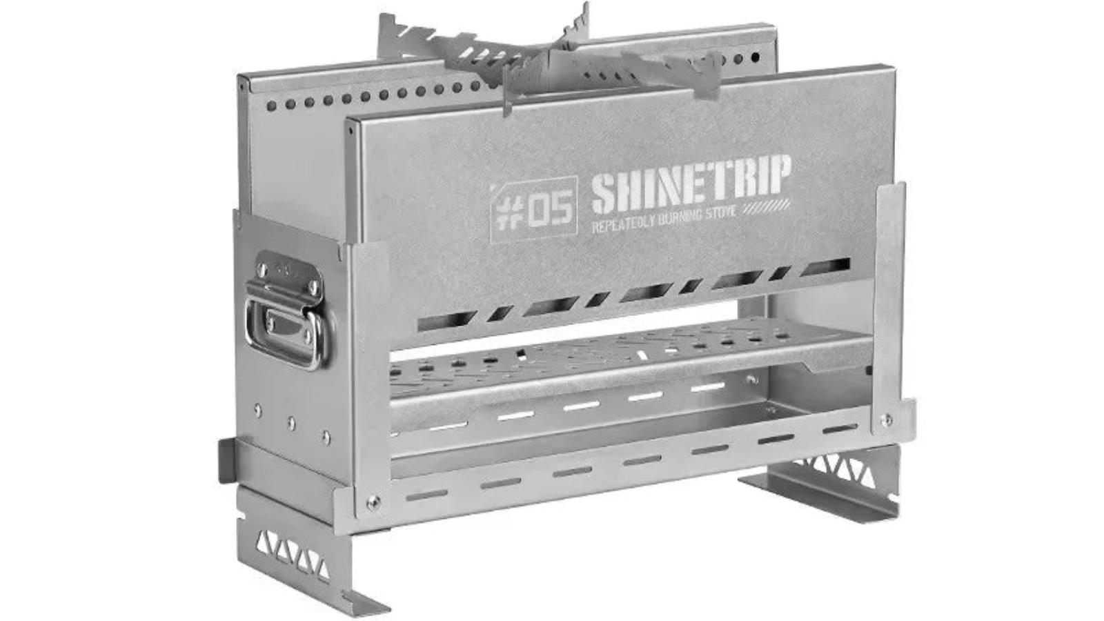 NNEOBA Silver Foldable Secondary-Burn Camping Stove