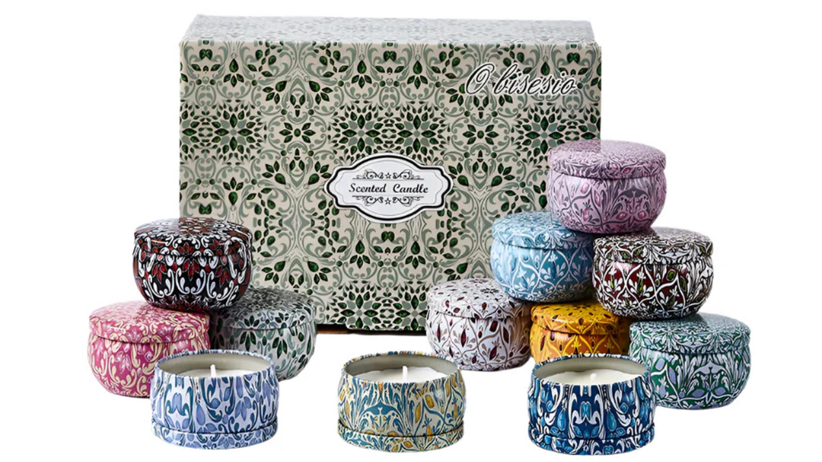 NNEOBA Pack of 12 Natural Aromatherapy Scented Soy Candles Set