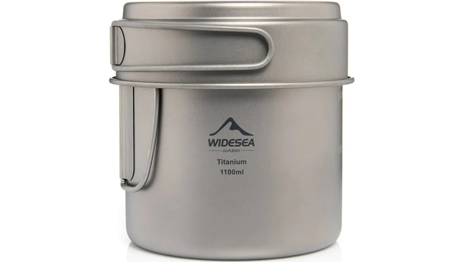 NNEOBA Grey 1100ml Ultralight Titanium Camping Pot with Folding Handle