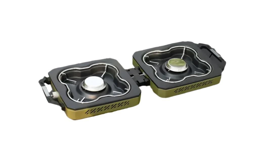 NNEOBA Camping High Firepower Double Burner Gas Stove - Green