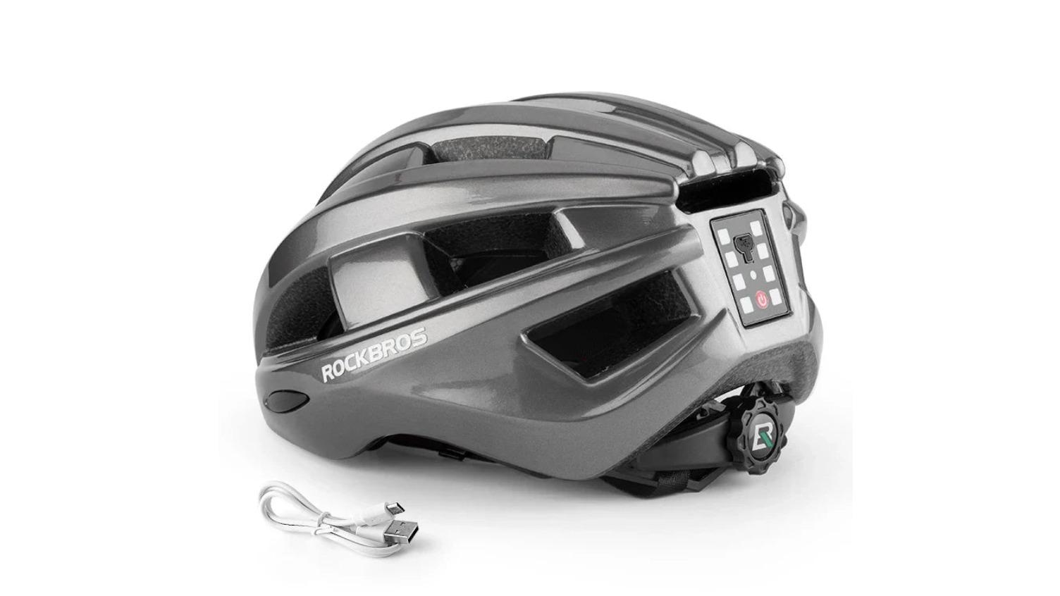 NNEOBA Bicycle Helmet with USB Rechargeable Rear Light - Titanium
