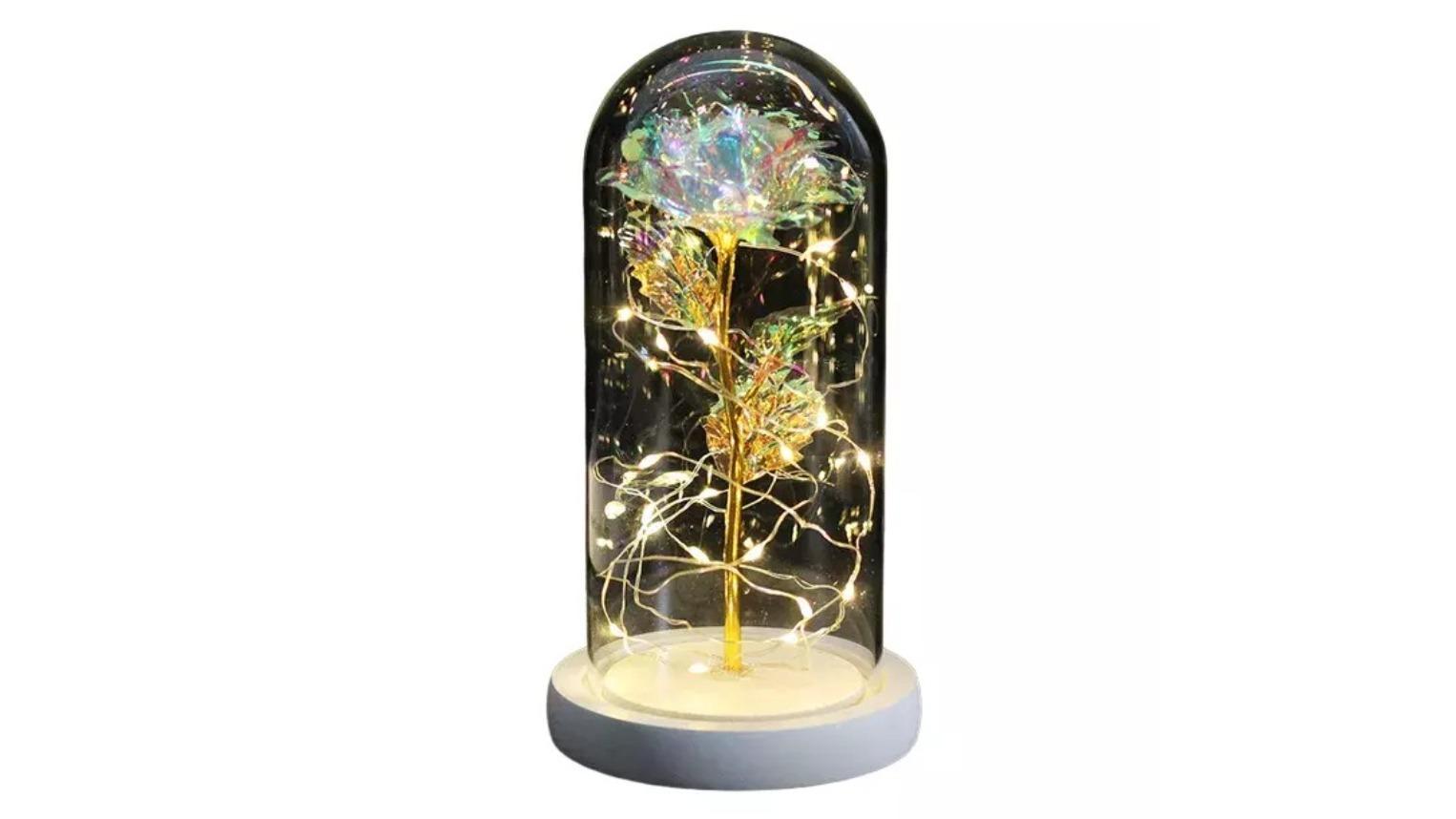 NNEOBA Beauty and the Beast LED Galaxy Rose Glass Cover
