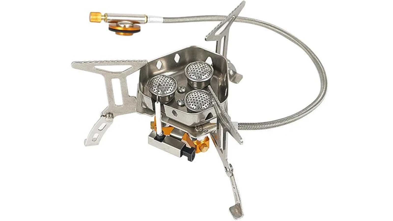 NNEOBA Silver Three-Head Windproof Camping Gas Stove