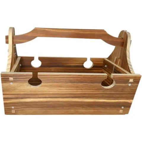 NNEOBA 2-in-1 Wooden Folding Wine Table And Storage Basket