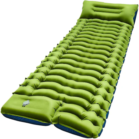 NNEOBA Inflatable Built-in Pillow Compact Sleeping Pad - Green