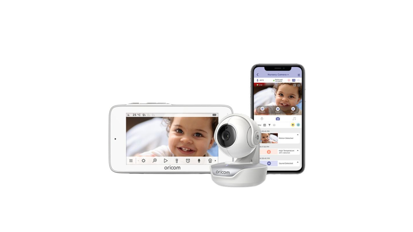 Oricom OBH36T 5inch Smart HD Touchscreen Nursery Pal Premium Baby Monitor