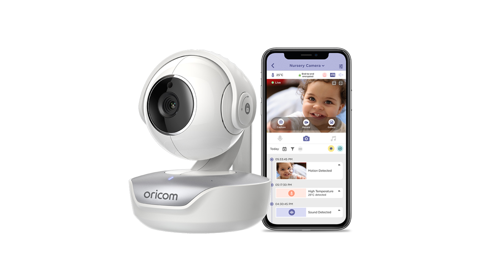 Oricom OBHPTZ Smart HD Video Baby Monitor with Motorised Pan-Tilt