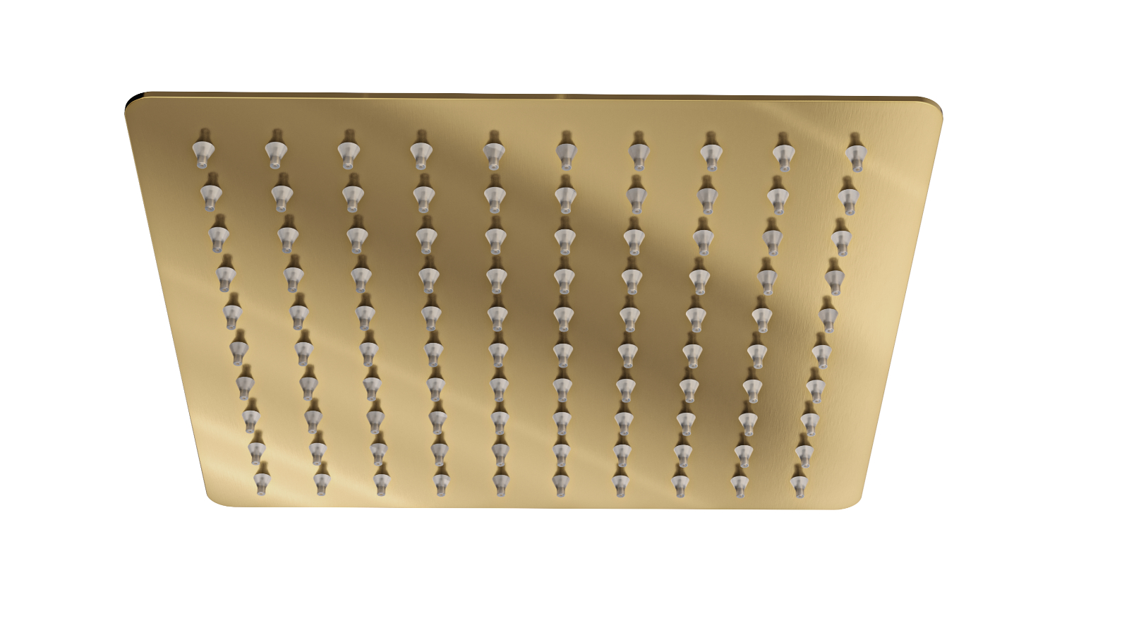 Linsol 200mm Ocean Square Shower Head  - Brushed Brass