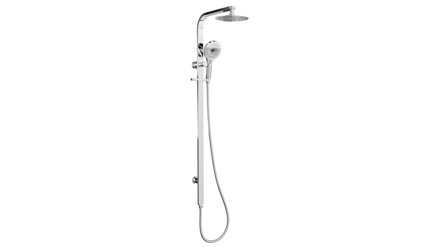Linsol Oceanjet 200 Round Twin Shower on Long Rail - Chrome