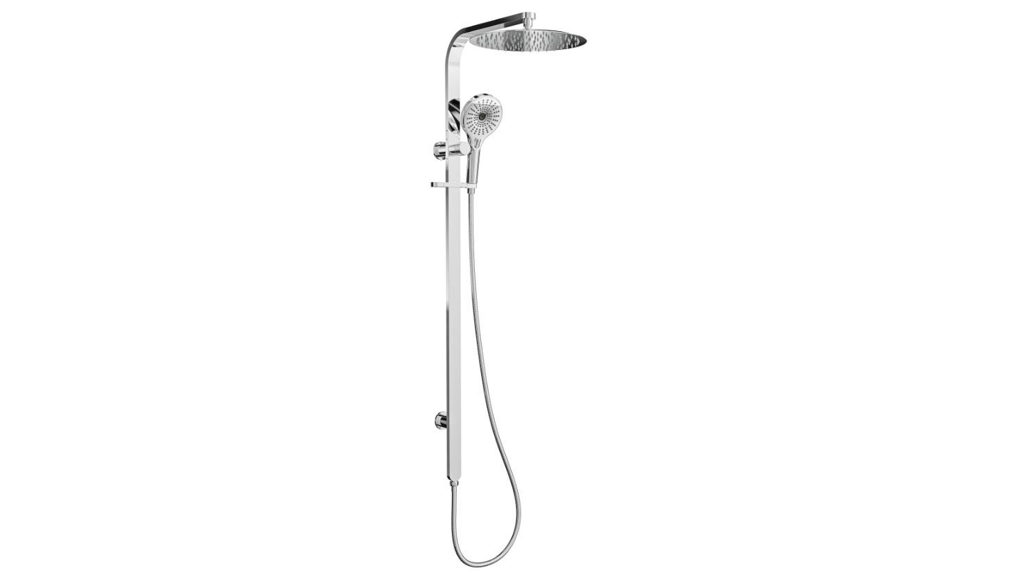Linsol Oceanjet 300 Round Twin Shower on Long Rail - Chrome
