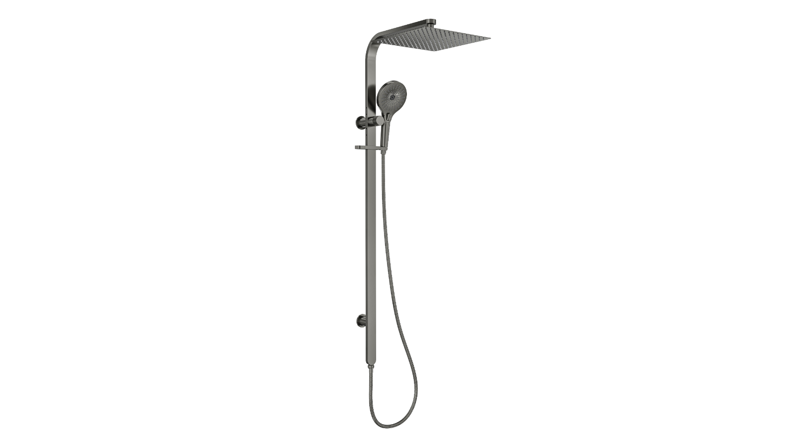 Linsol Oceanjet 300 Square Twin Shower on Long Rail - Gunmetal