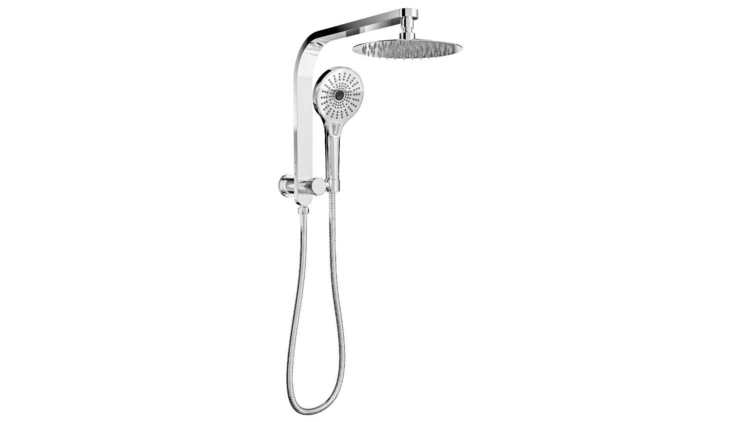 Linsol Oceanjet 200 Round Twin Shower on Short Rail - Chrome