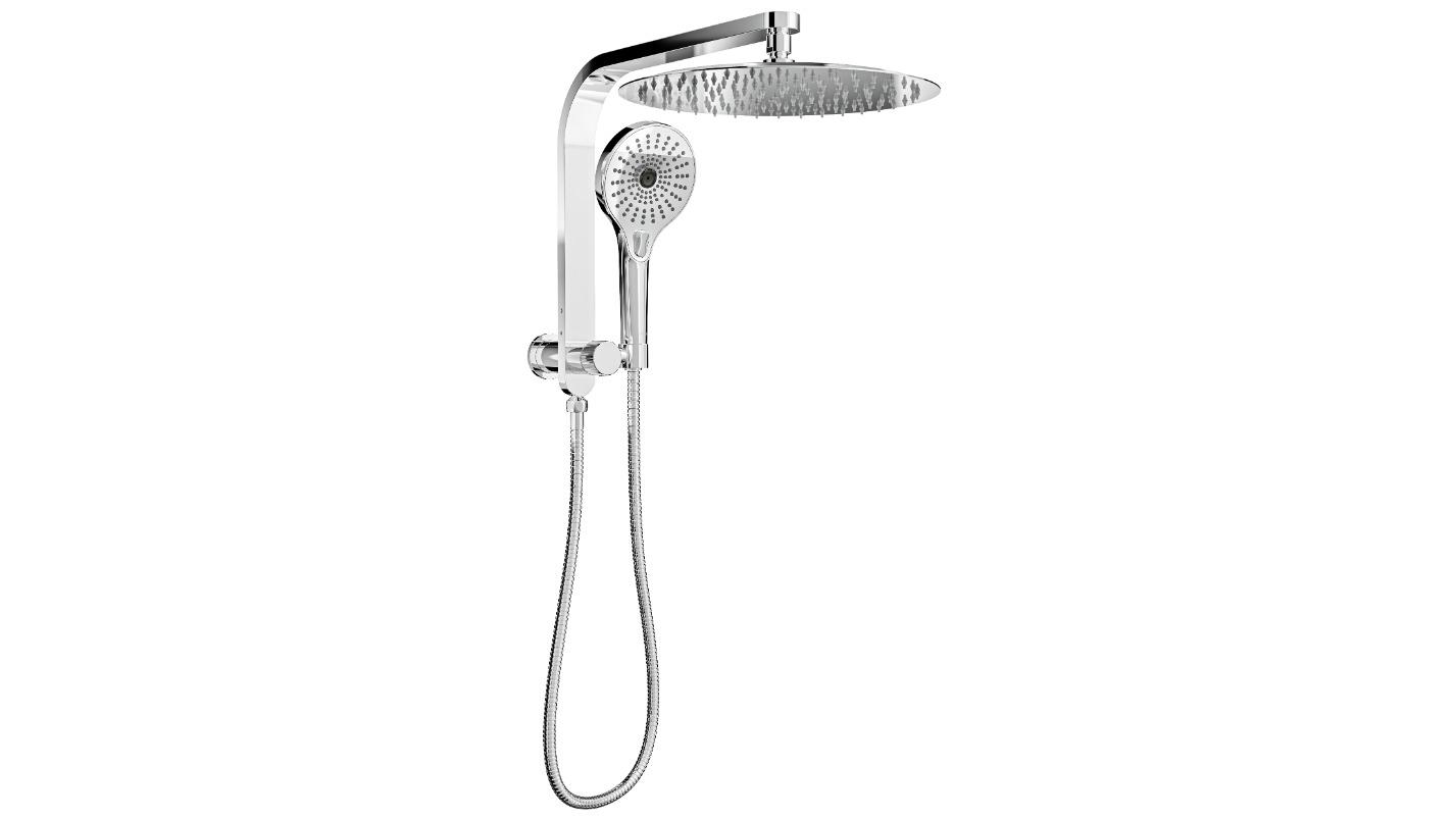 Linsol Oceanjet 300 Round Twin Shower on Short Rail - Chrome