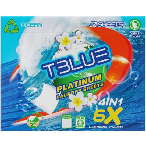 TBLUE 50 Load Laundry Detergent Sheet - Ocean