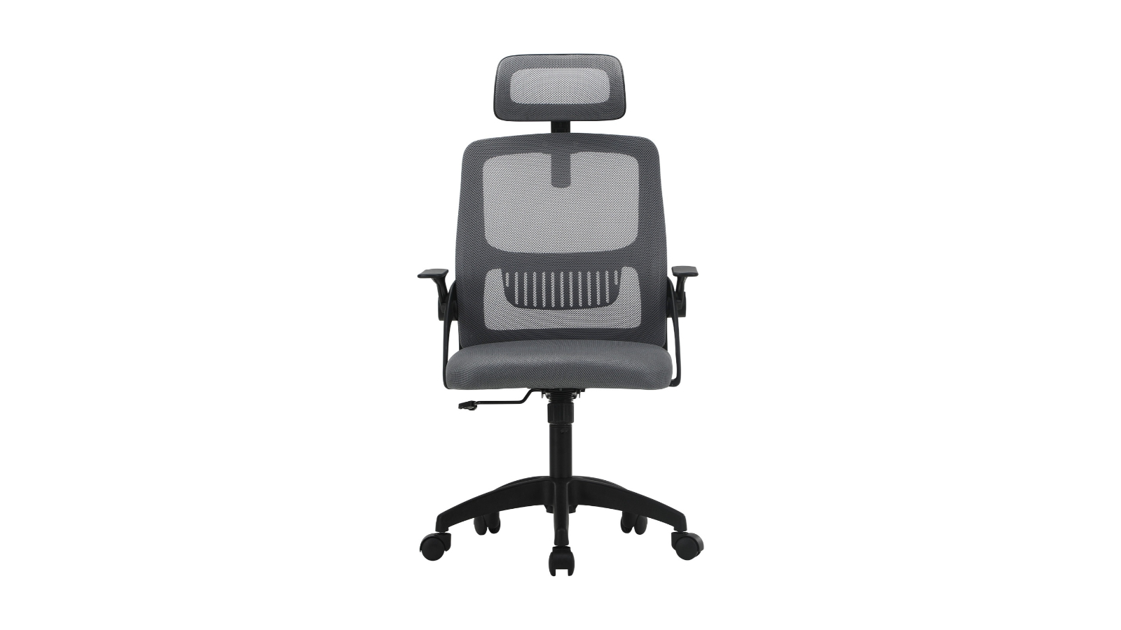 Oikiture Dark Mesh Executive Fabric Office Chair - Grey/Black