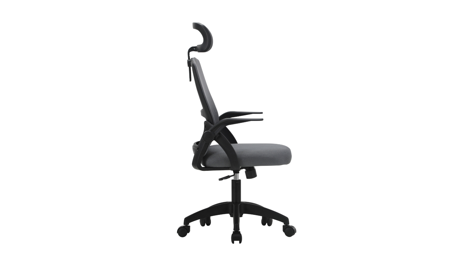 Oikiture Dark Mesh Executive Fabric Office Chair Grey/Black