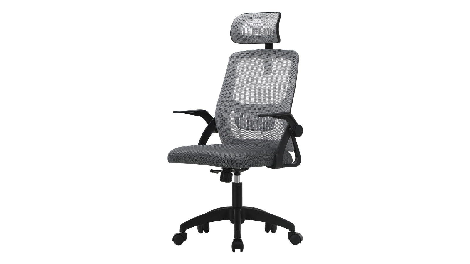 Oikiture Dark Mesh Executive Fabric Office Chair Grey/Black Harvey