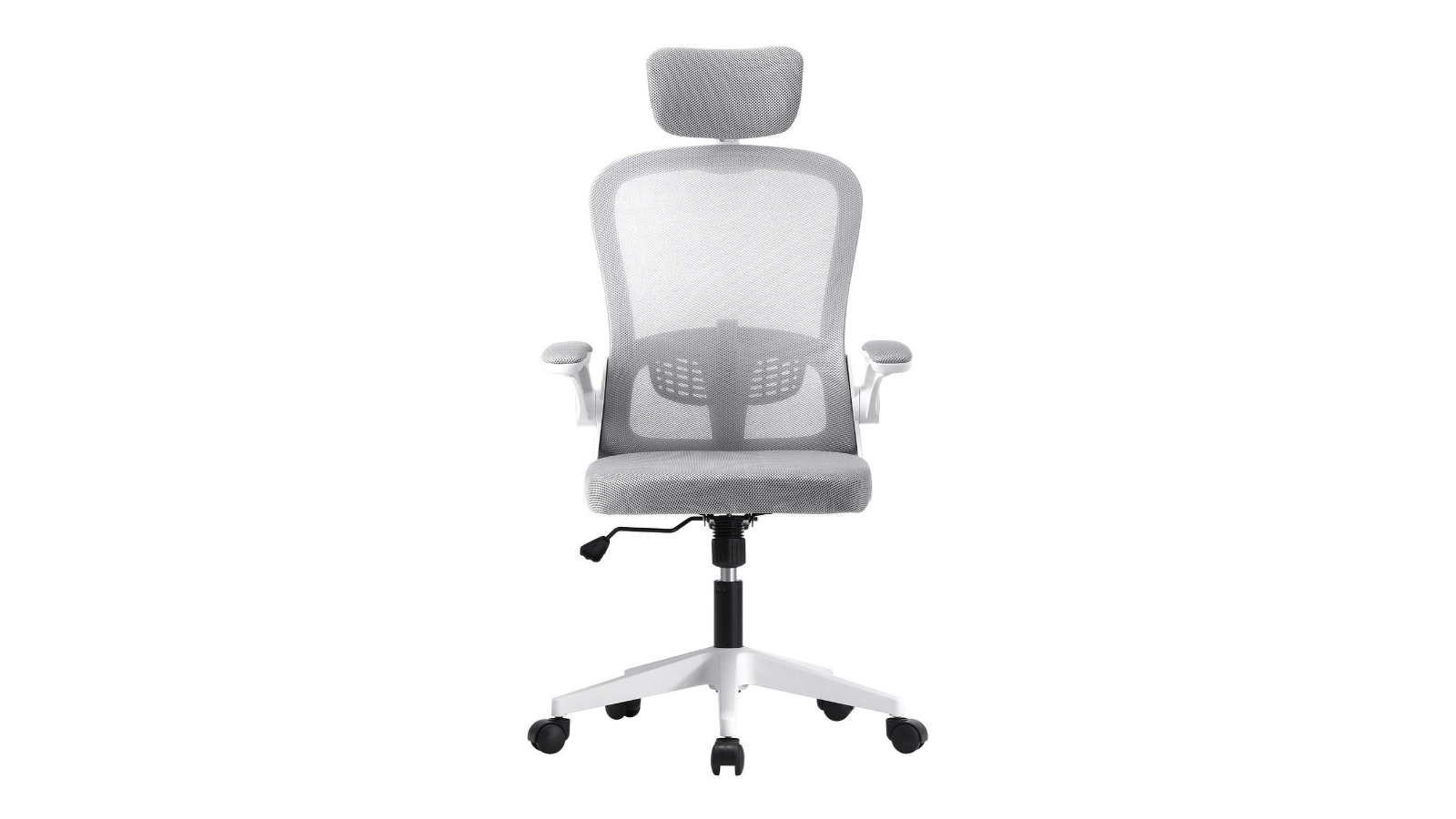 Oikiture Mesh Executive Fabric Gaming Seat Racing Tilt Computer Office Chair - White