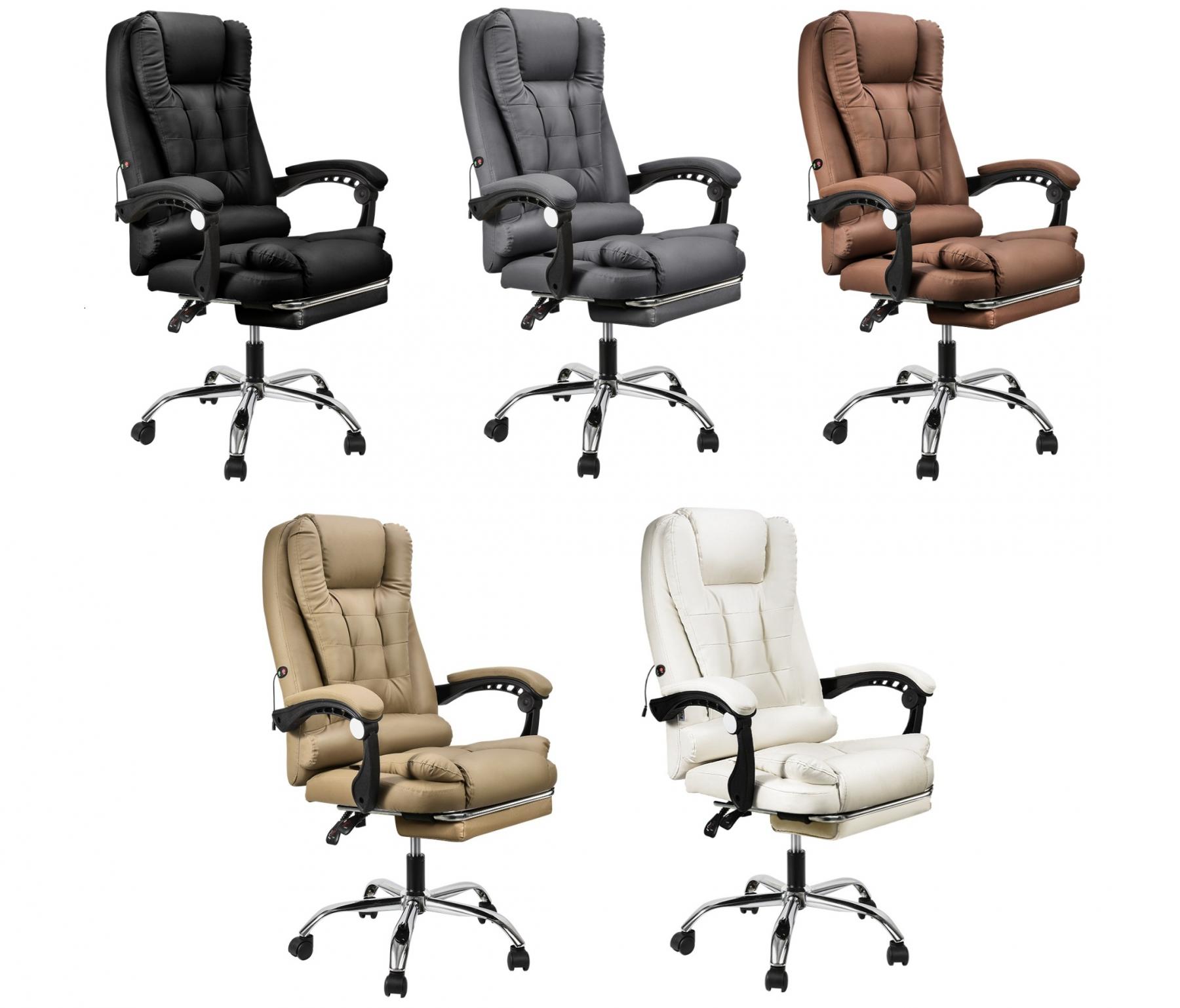 Aaron Furb PU Leather Massage Office Chair with Footrest Harvey Norman