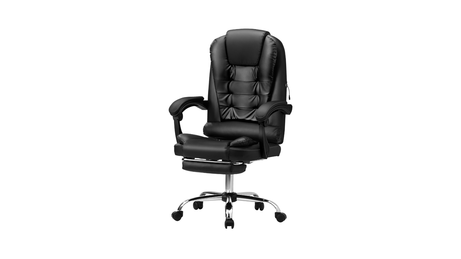 Oikiture Massage Office Chair with Footrest - Black